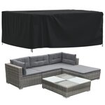 vidaXL Housse de salon de jardin noir 200x165x80 cm oxford 420D