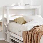 vidaXL Tête de lit avec étagères blanc 100 cm bois massif de pin