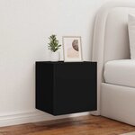vidaXL Meubles TV muraux avec lumières LED 2 Pièces noir 40 5x35x40 cm