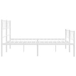 vidaXL Cadre de lit métal avec tête de lit/pied de lit blanc 140x190cm