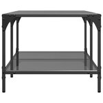 vidaXL Table basse avec dessus en verre noir 98 5x50x40 cm acier