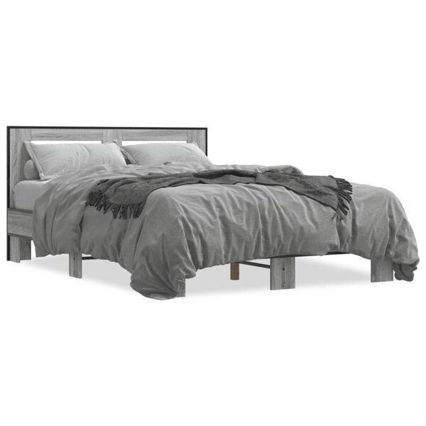 vidaXL Cadre de lit sans matelas sonoma gris 120x200 cm