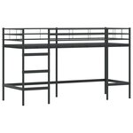 vidaXL Cadre de Lit Mezzanine pour Enfants avec Rideaux Noir et Bleu