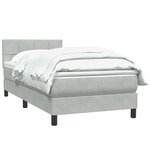 vidaXL Sommier à lattes de lit et matelas gris clair 90x210 cm velours
