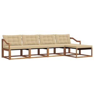 vidaXL Ensemble de canapés d'extérieur 5 pc Naturel et Beige