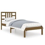 vidaXL Cadre de lit Marron miel Bois massif 75x190 cm Petit simple