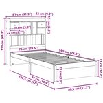 vidaXL Lit bibliothèque sans matelas blanc 75x190cm bois de pin massif