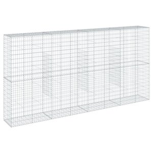 vidaXL Panier gabion avec couvercle 400x50x200 cm fer galvanisé