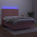 vidaXL Sommier à lattes de lit matelas et LED Rose 140x200 cm Velours