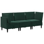 vidaXL Ensemble de meubles pour le salon 3 Pièces Vert foncé Velours