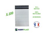 100 Enveloppes plastique aller retour 60 microns - 320×410mm