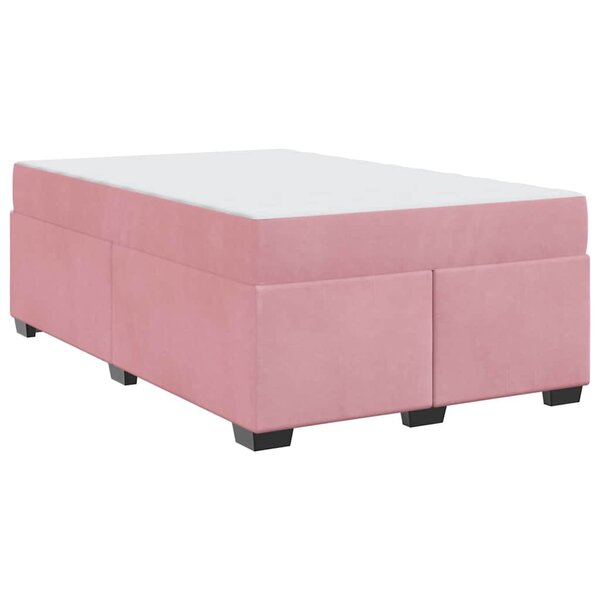 vidaXL Cadre de lit avec matelas Rose 120 x 200 cm Velours