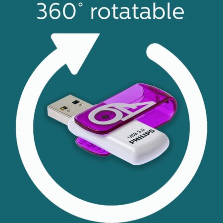 Philips clé usb 3.0 vivid 64 go blanc et violet - La Poste