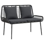 vidaXL Ensemble de meubles de jardin 4 Pièces Marron Noir Crème
