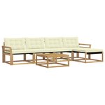 vidaXL Ensemble de canapés d'extérieur 6 pc Blanc et crème