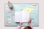 Sous-main de bureau double face carte du monde - L 60 x H 40 cm
