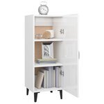 vidaXL Buffet Blanc brillant 34 5x34x90 cm Bois d'ingénierie