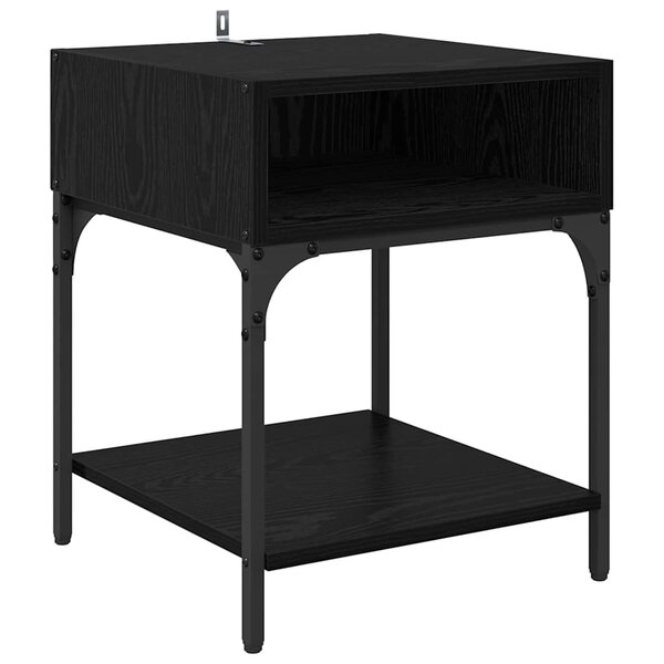 vidaXL Table de chevet Chêne noir 40 x 40 x 50 cm Bois d'ingénierie