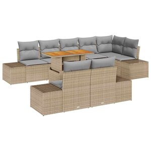 vidaXL Ensemble de salle à manger pour jardin 9 Pièces Beige et gris
