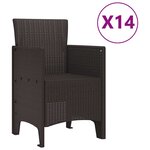 vidaXL Ensemble de salle à manger pour jardin 15 Pièces Marron