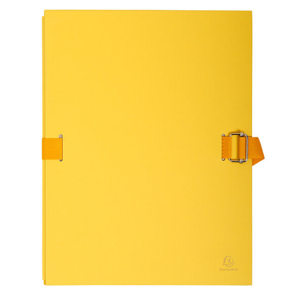 Chemise Pap.toilé sangle + Rabat Jaune EXACOMPTA