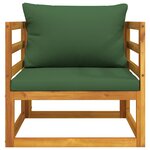 vidaXL Chaise de jardin avec coussins verts bois massif d'acacia