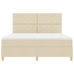 vidaXL Lit à ressorts avec matelas crème super king en tissu