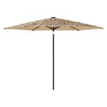 vidaXL Parasol de jardin avec LED et mât en acier marron 288x288x225cm