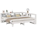 vidaXL Lit bibliothèque sans matelas blanc 180x200 cm bois pin massif
