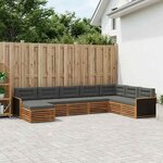 vidaXL Ensemble de canapés d'extérieur 8 pc Naturel et Anthracite