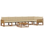 vidaXL Ensemble de canapés d'extérieur 7 Pièces Naturel et Beige