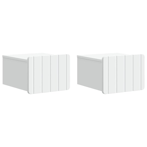 vidaXL Cabinet de chevet mural 2 Pièces Blanc 33 x 34 5 x 24 cm