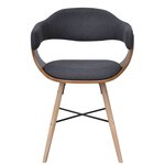 vidaXL Chaises à manger lot de 6 gris foncé bois courbé et tissu