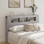 vidaXL Tête de lit à LED sonoma gris 160x18 5x103 5 cm bois ingénierie