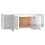 vidaXL Meuble TV blanc brillant 130x35x50 cm bois d'ingénierie