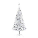 vidaXL Arbre de Noël artificiel pré-éclairé/boules argenté 120 cm PET