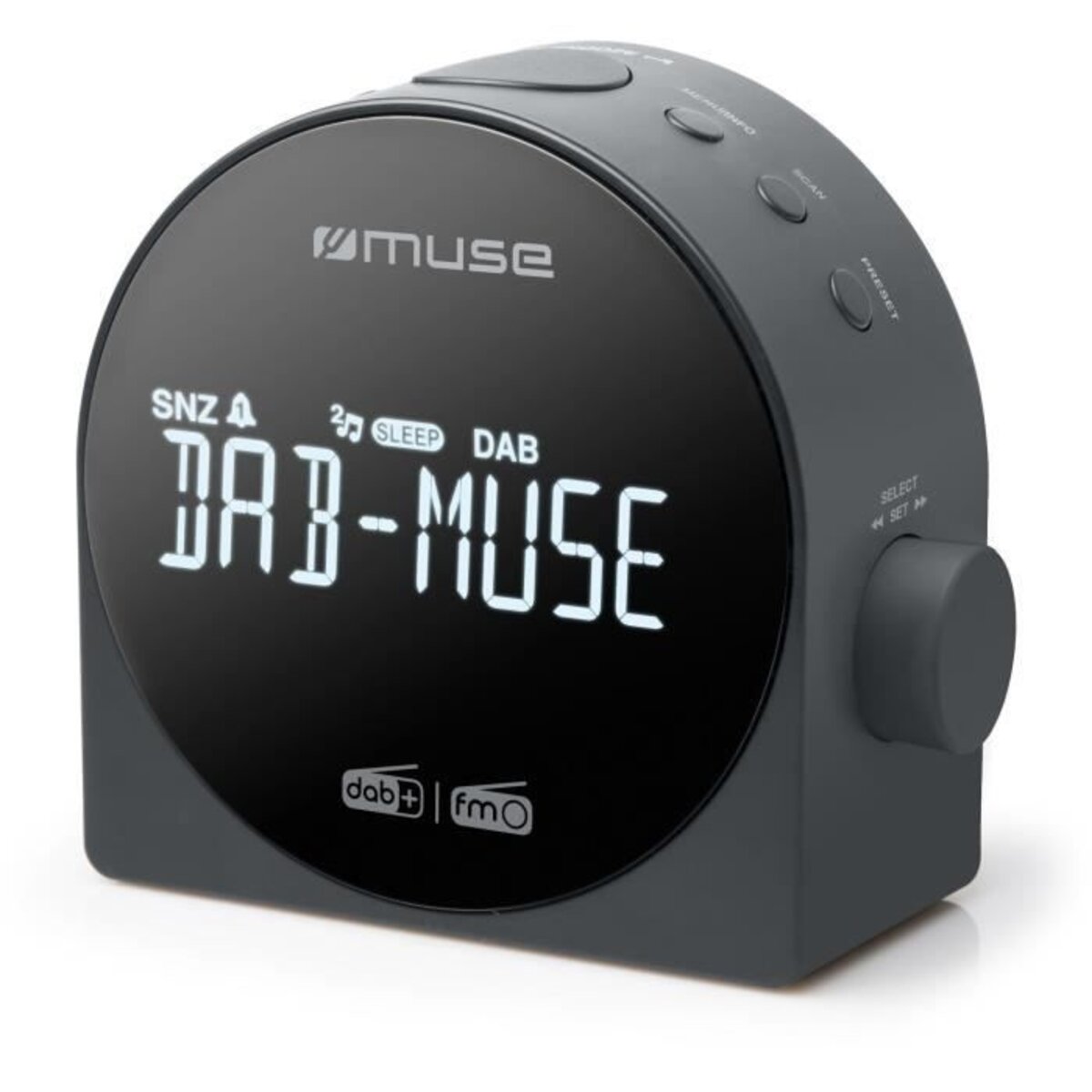MUSE - Radio réveil DAB+ / FM - M-185 CDB - Double alarme - Ecran
