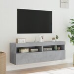 vidaXL Meubles TV muraux et lumières LED 2Pièces gris béton 60x30x40 cm