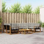vidaXL Ensemble de canapés d'extérieur 7 Pièces Gris Naturel et Clair