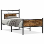 vidaXL Cadre de lit sans matelas chêne fumé 90x200cm bois d'ingénierie