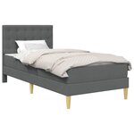 vidaXL Cadre de lit avec matelas Gris foncé 100 x 200 cm Tissu