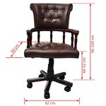 Fauteuil chaise chaise de bureau en cuir mélangé marron 0502056