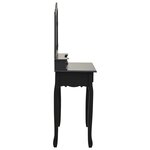 vidaXL Ensemble de coiffeuse avec tabouret Noir 80x69x141 cm Paulownia