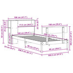vidaXL Lit bibliothèque sans matelas blanc 100x200 cm bois pin massif