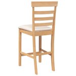vidaXL Tabourets de bar avec coussins 2Pièces naturel bois massif d'hévéa