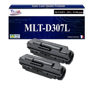T3AZUR -2x Toners compatibles avec Samsung MLT-D307L MLTD307L pour Samsung ML-4510 ML-4510ND ML-4512ND ML-5010 ML-5010ND ML-5012ND ML-5015 ML-5015ND ML-5017ND