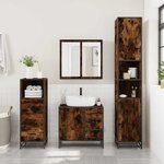 vidaXL Ensemble de meubles de salle de bain 3 Pièces Chêne fumé