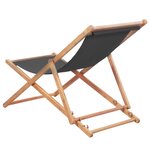 vidaXL Chaise pliable de plage Tissu et cadre en bois Gris