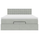 vidaXL Cadre de lit ottoman et matelas gris clair 140x190 velours