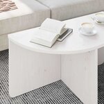 vidaXL Table basse 2 Pièces Blanc Bois massif en pin